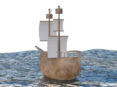 wooden ship 3D model purchase