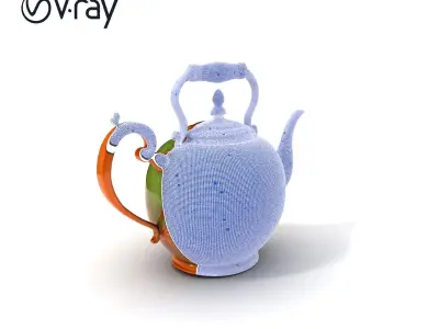 Antique Ornate Teapot D Model Pack Low-poly 3D model