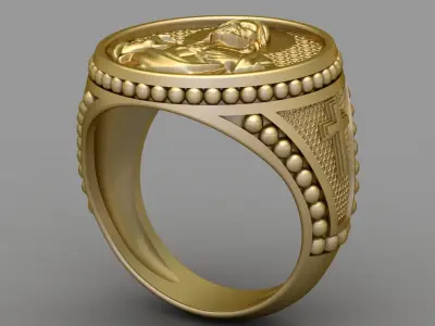 Antique Religious Ring 3D print model