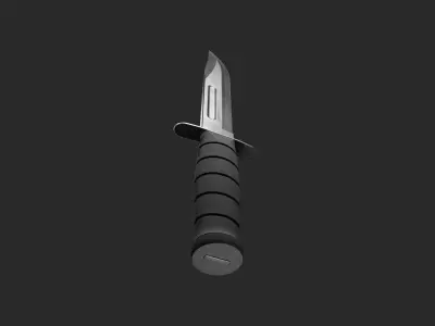 Hunting Knife Low-poly 3D model 6