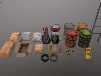 Industrial Asset Pack Low-poly 3D model