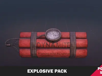Explosive Pack  Low-poly 3D model