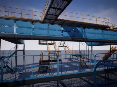 Modular Platform Low-poly 3D model