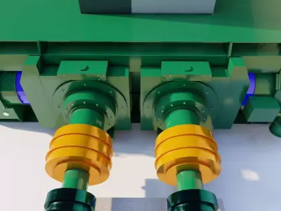 High Pressure Grinding Roll 3D Model 3D model