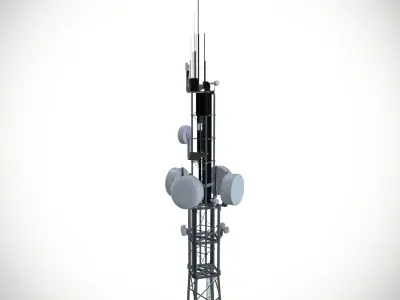 Cell Tower Low-poly 3D model