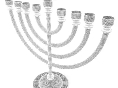 Menorah gold 3D model
