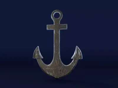 Sailing Anchor Low Poly 3D Model Low-poly 3D model