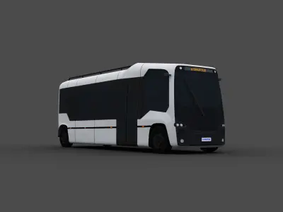 Electric Bus Pack 2 Low-poly 3D model