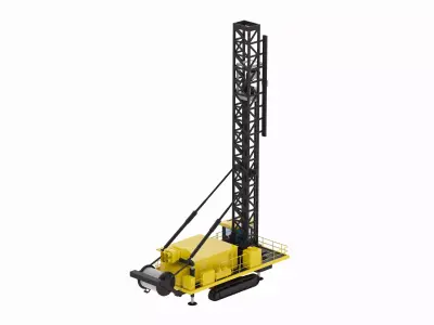 Drill Rig Blasthole 320XPC Simplified Low-poly 3D model