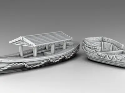 Stylized Japanese Elements of decor Set Part 2 3D print model
