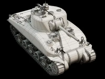 M4A1 Early Production Sherman - BaseMesh 3D model