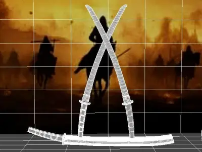 High Quality Photoreal Katana Sword 3D Model Free 3D model