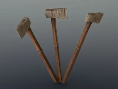 Axe - Stone Low-poly 3D model