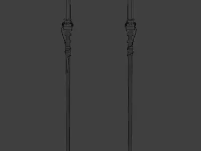 Stylized Melee Weapon Steampunk Spear PBR game ready Low-poly 3D Low-poly 3D model