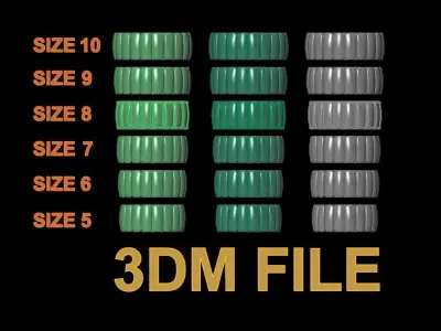 Ribbed Multi Vertical Line Band Mix Size 3D print model