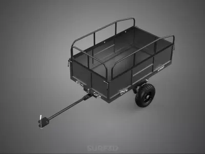 UTILITY TRAILER CARGO CART RAILING TOW BAR OFF ROAD CAGE TRUCK 2 3D model