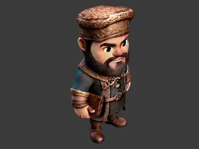 Medieval Traveler Low-poly 3D model