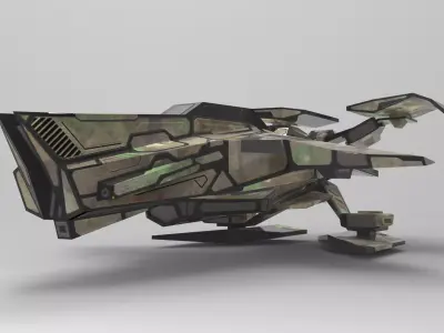 Spaceship M01-V1 Low-poly 3D model