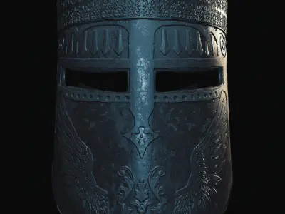 Templar Helmet 3D Model Low-poly 3D model