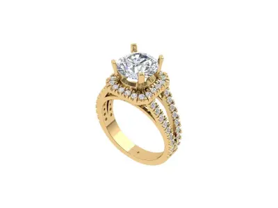 Solitaire Engagement Ring 3D print model 117