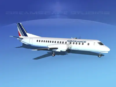 SAAB 2000 Air France 3D model