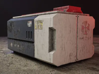 Sci-fi Cargo PBR low-poly Game Prop Low-poly 3D model Low-poly 3D model