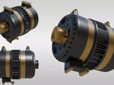 Advanced Industrial Motor Turbine 3D model