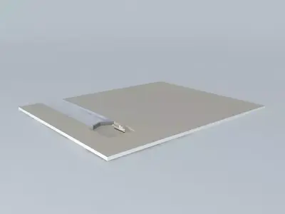Drydock sheet of paper with pencil Free 3D model