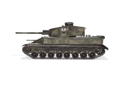 Type 5 Chi-Ri Japan Medium Tank Low-poly PBR Low-poly 3D model