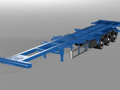 Container carrier skeleton trailer  3D model