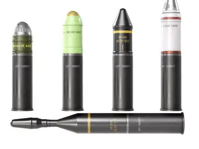 Ammo 84 mm Low-poly 3D model