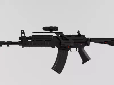 Assault rifle - Rigged 3D model