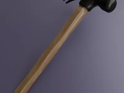 5 Black  White Hammers  Low Poly PBR Tool Pack Low-poly 3D model