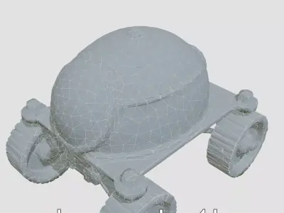 Lunar Rover Pyramid Titanium Cabin 3D Model Low-poly 3D model