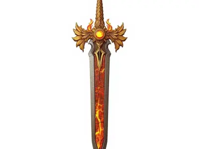 Phoenix Rising Magma Blade 3D Model Low-poly 3D model