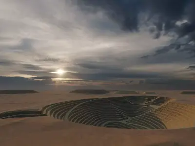 Open Pit Mine Landscape 3D model 3D model