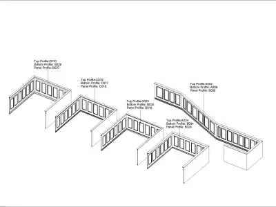 Wall paneling historic decor mouliding revit parametric family 3D model