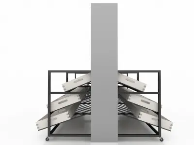 Shelf 3D model 8 display with shelves and blackboard 3D model
