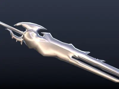 Futuristic Sword Low-poly 3D model 4