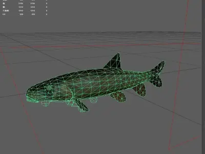 Carp fish Low-poly 3D model