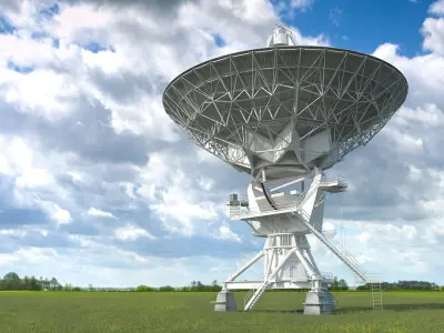 Big Parabolic Satellite Dish 3D model