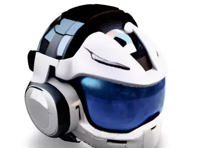 SciFi Helmet Futuristic Headgear Low-poly 3D model purchase
