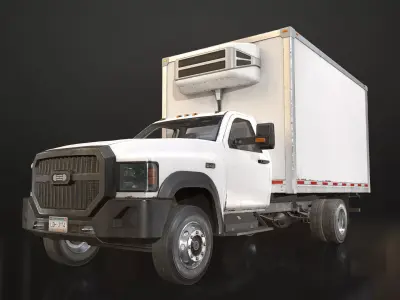 Medium Duty VX400 - Refrigerated Truck Low-poly 3D model
