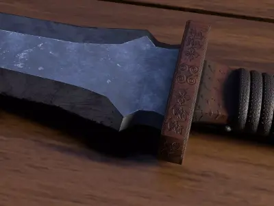 medieval Old Age Dagger game-ready weapon PBR 4k Low-poly 3D model