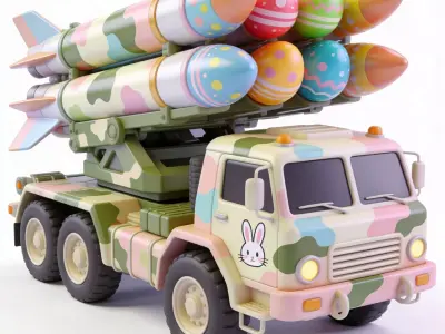 EASTER EGG ROCKET LAUNCHER 3D MODEL  Low-poly 3D model