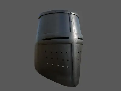 Medieval Great Helm Low-poly 3D model