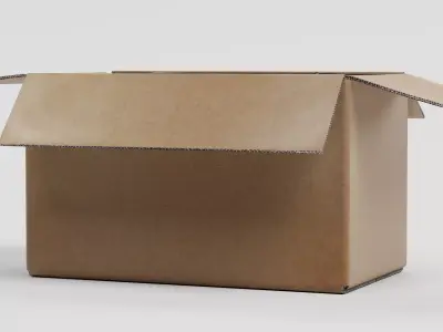 Cardboard Box V1 - Parcel Package with Symbols - Rigged 3D model