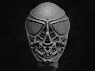 Alien Bust Model Low-poly 3D model