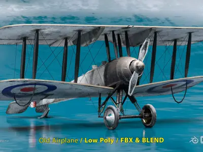 Old Aircraft Low-poly 3D model