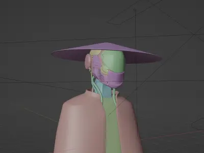 Cyber Samurai Face model Free 3D model